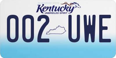 KY license plate 002UWE