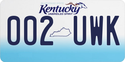 KY license plate 002UWK