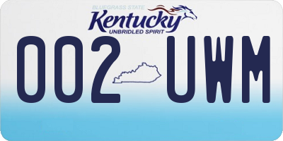 KY license plate 002UWM