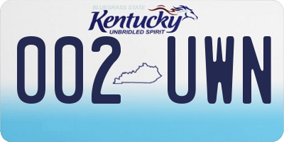 KY license plate 002UWN