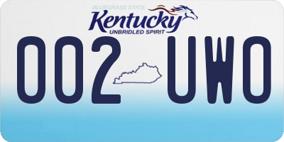 KY license plate 002UWO