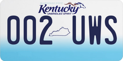 KY license plate 002UWS