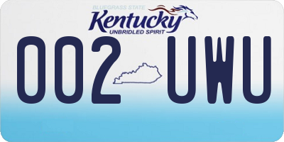KY license plate 002UWU