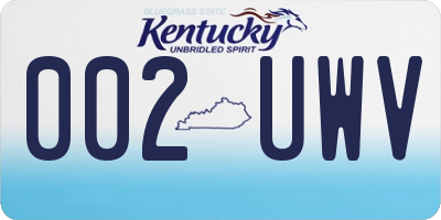 KY license plate 002UWV