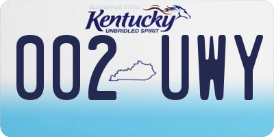 KY license plate 002UWY