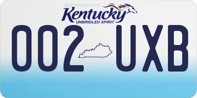 KY license plate 002UXB