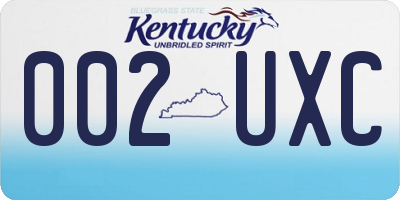 KY license plate 002UXC