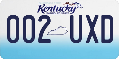 KY license plate 002UXD