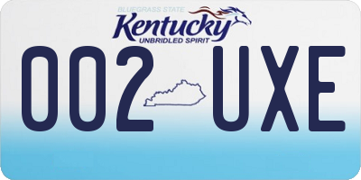 KY license plate 002UXE