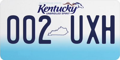 KY license plate 002UXH