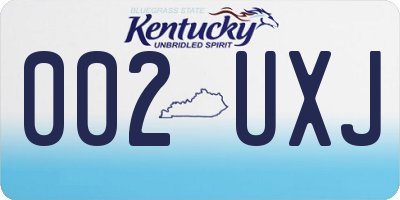 KY license plate 002UXJ