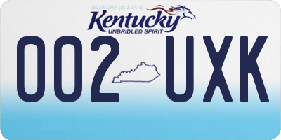 KY license plate 002UXK