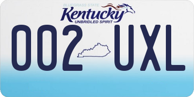 KY license plate 002UXL