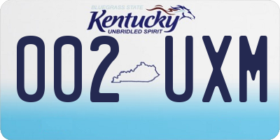 KY license plate 002UXM