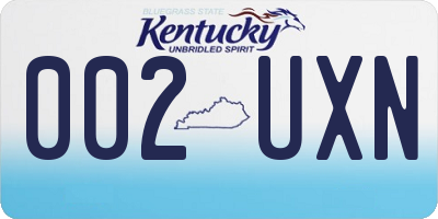 KY license plate 002UXN