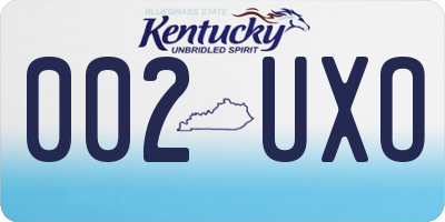 KY license plate 002UXO