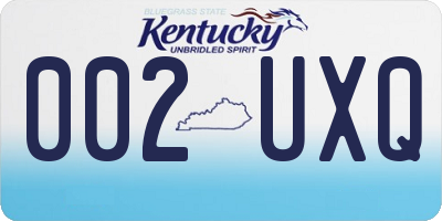 KY license plate 002UXQ