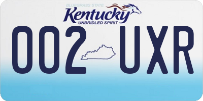 KY license plate 002UXR
