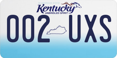 KY license plate 002UXS