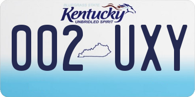 KY license plate 002UXY