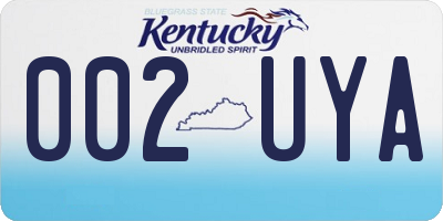 KY license plate 002UYA