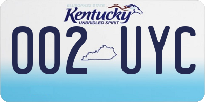 KY license plate 002UYC