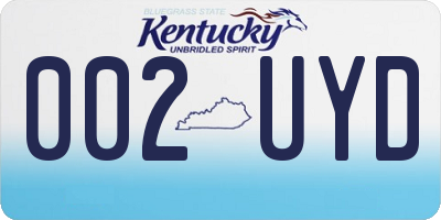 KY license plate 002UYD