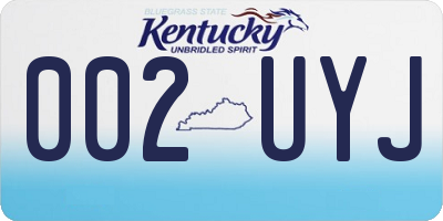 KY license plate 002UYJ