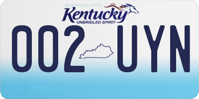 KY license plate 002UYN