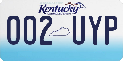 KY license plate 002UYP