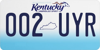 KY license plate 002UYR