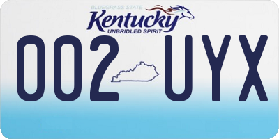 KY license plate 002UYX
