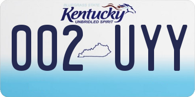 KY license plate 002UYY
