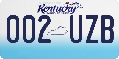 KY license plate 002UZB