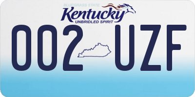 KY license plate 002UZF