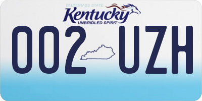 KY license plate 002UZH