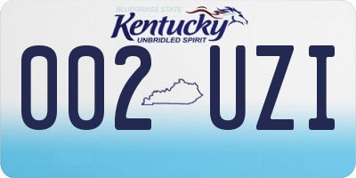 KY license plate 002UZI