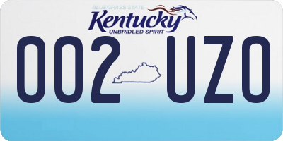 KY license plate 002UZO
