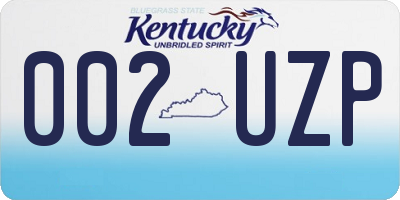 KY license plate 002UZP
