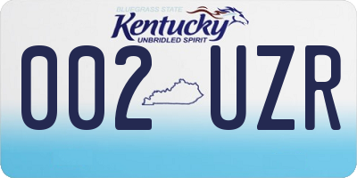 KY license plate 002UZR