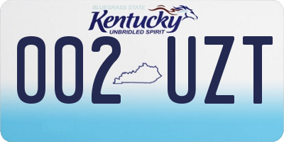 KY license plate 002UZT
