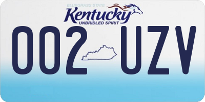 KY license plate 002UZV
