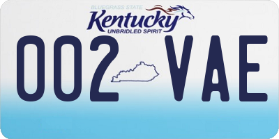 KY license plate 002VAE