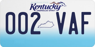 KY license plate 002VAF