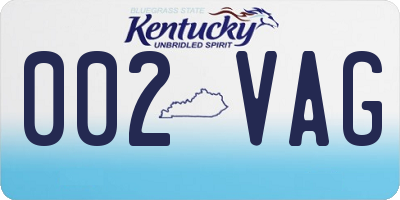 KY license plate 002VAG