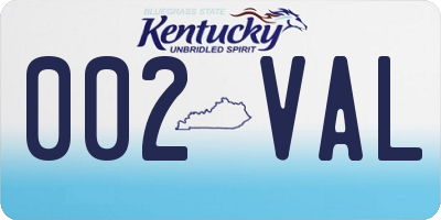 KY license plate 002VAL