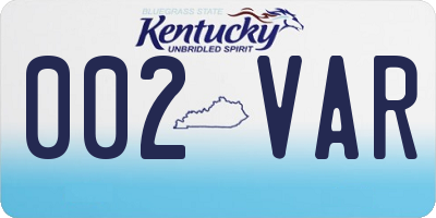 KY license plate 002VAR