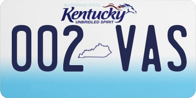 KY license plate 002VAS