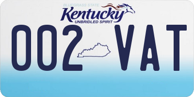 KY license plate 002VAT