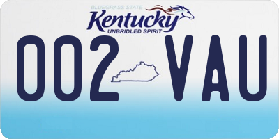 KY license plate 002VAU